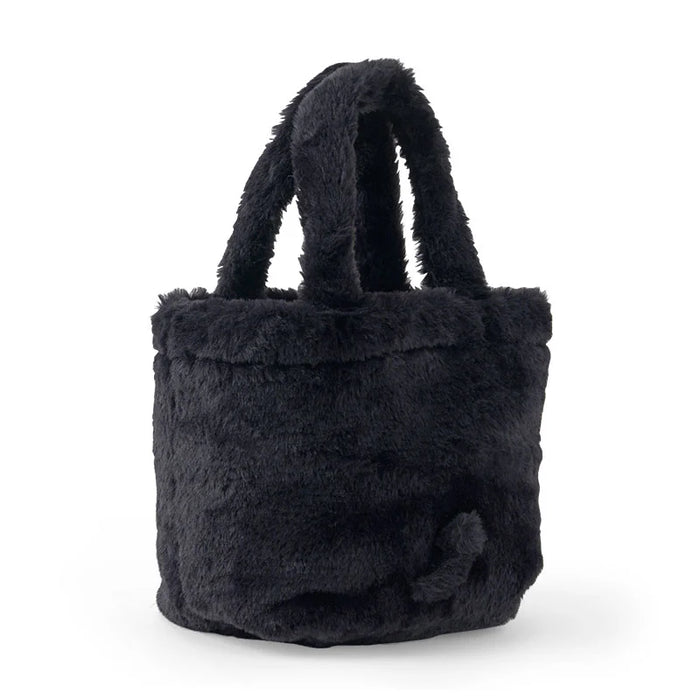 Japan Sanrio - Kuromi Face-shaped Fur Handbag