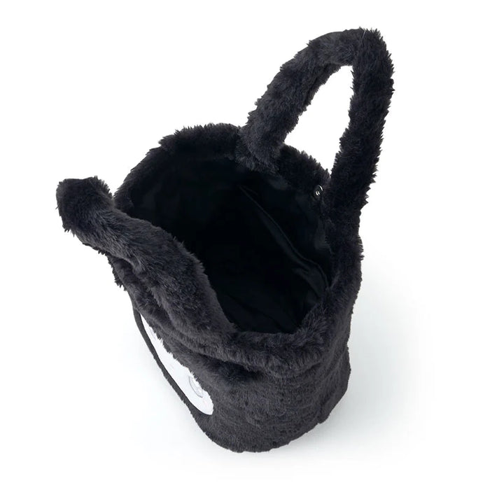Japan Sanrio - Kuromi Face-shaped Fur Handbag