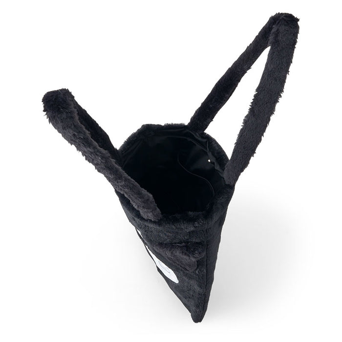 Japan Sanrio - Kuromi Face-Shaped Fluffy Tote Bag