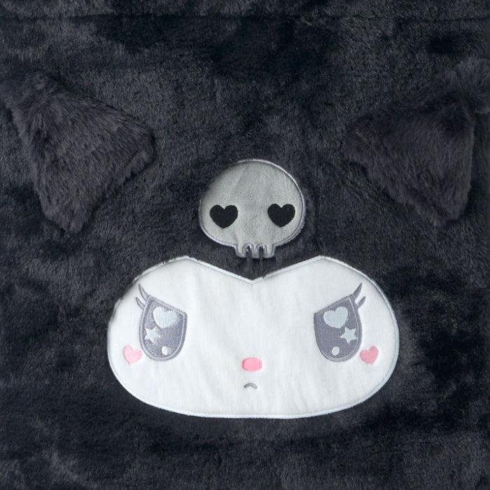 Japan Sanrio - Kuromi Face-Shaped Fluffy Tote Bag