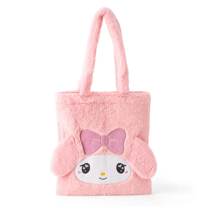 Japan Sanrio - My Melody Face-Shaped Fluffy Tote Bag