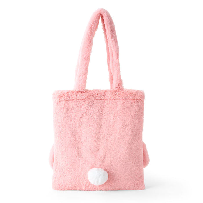 Japan Sanrio - My Melody Face-Shaped Fluffy Tote Bag