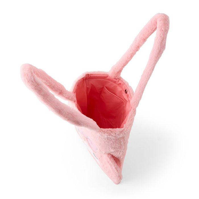 Japan Sanrio - My Melody Face-Shaped Fluffy Tote Bag