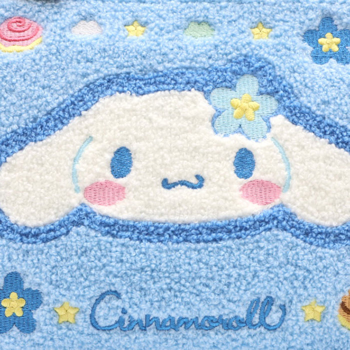 Japan Sanrio - Cinnamoroll "Classical Houndstooth and Flowers" Sagara Embroidery Pouch