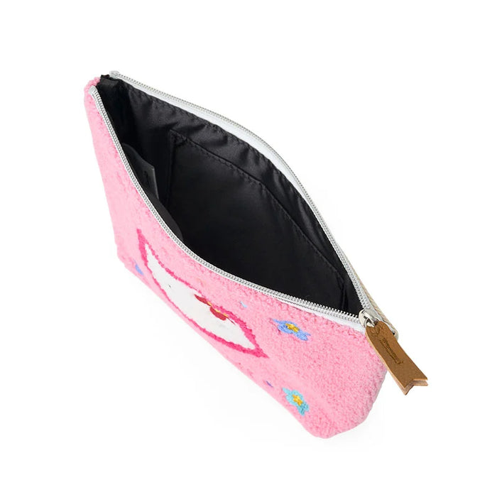 Japan Sanrio - Hello Kitty "Classical Houndstooth and Flowers" Sagara Embroidery Pouch