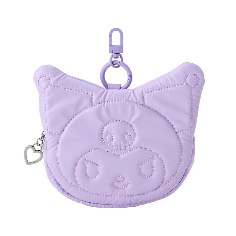 Japan Sanrio - Kuromi Face-Shaped Pass Case (Fluffy Winter)
