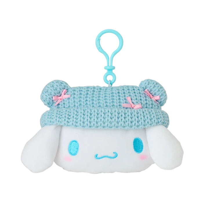 Japan Sanrio - Cinnamoroll Face-Shaped "Knitted Hat with Ears" Mini Pouch