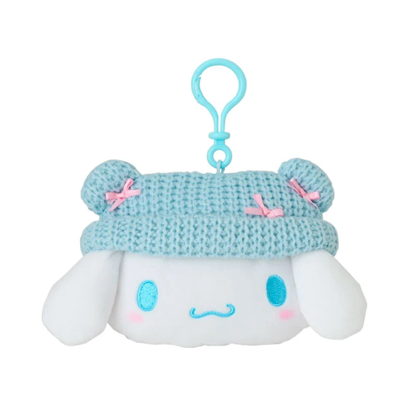 Japan Sanrio - Cinnamoroll Face-Shaped "Knitted Hat with Ears" Mini Pouch