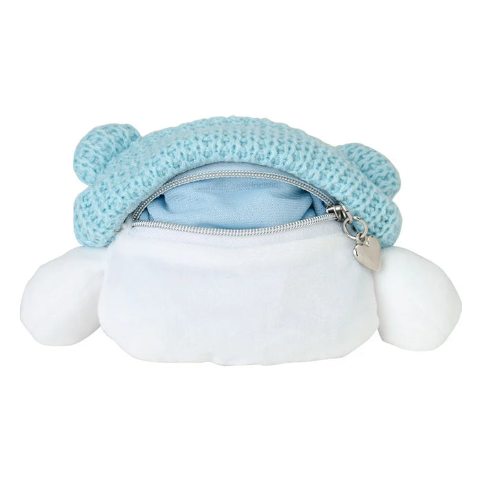 Japan Sanrio - Cinnamoroll Face-Shaped "Knitted Hat with Ears" Mini Pouch