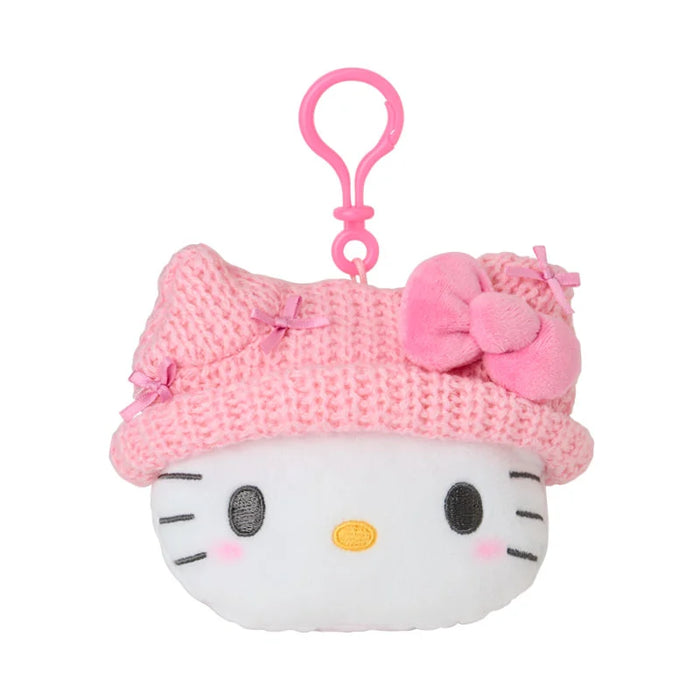 Japan Sanrio - Hello Kitty Face-Shaped "Knitted Hat with Ears" Mini Pouch