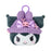 Japan Sanrio - Kuromi Face-Shaped "Knitted Hat with Ears" Mini Pouch