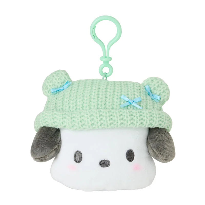 Japan Sanrio - Pochacco Face-Shaped "Knitted Hat with Ears" Mini Pouch