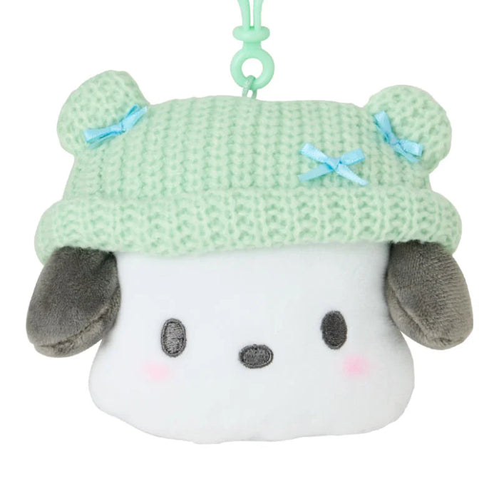 Japan Sanrio - Pochacco Face-Shaped "Knitted Hat with Ears" Mini Pouch