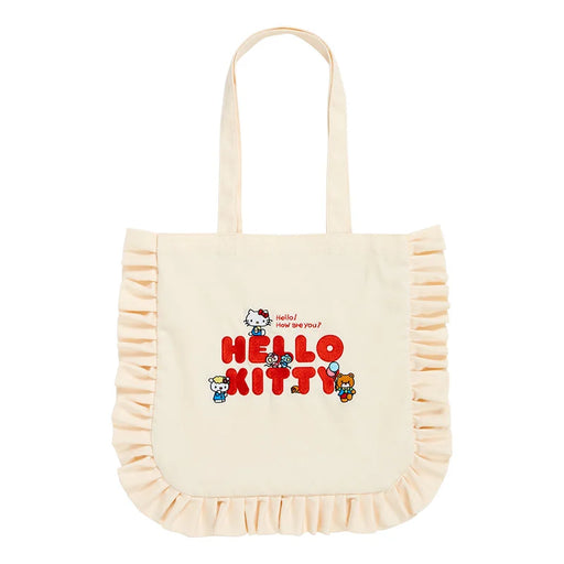 Japan Sanrio - Hello Kitty Frill Tote Bag (Color: White)