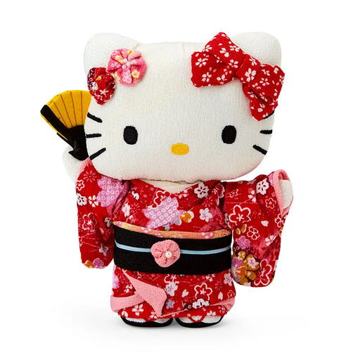 Japan Sanrio - Hello Kitty Chirimen Japanese Doll M (Color: Red)