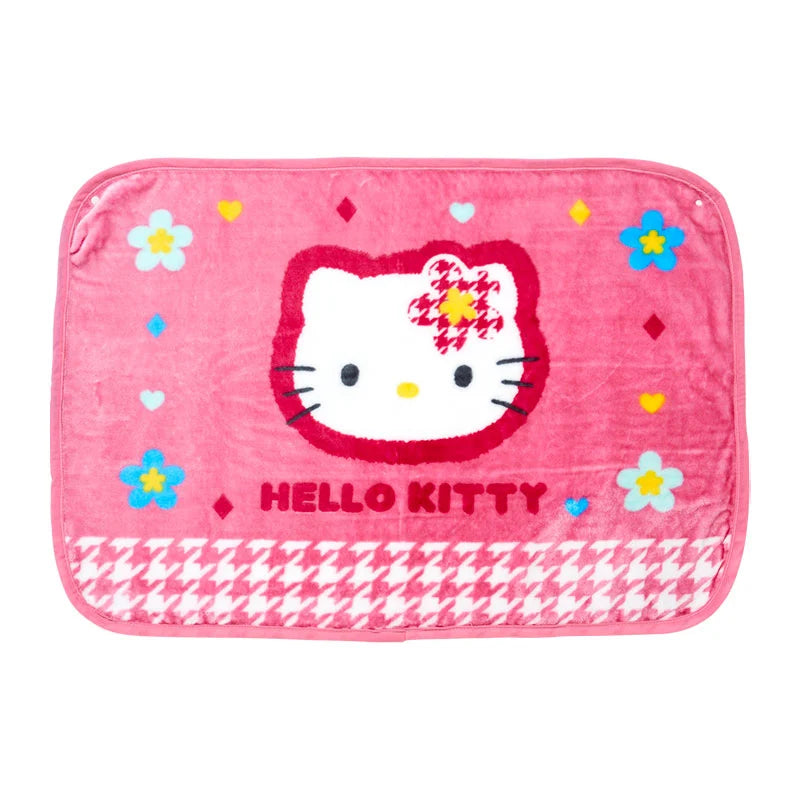 Japan Sanrio - Hello Kitty "Classical Houndstooth and Flowers" Blanket