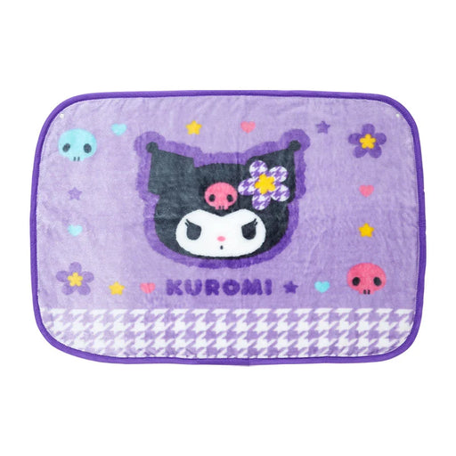 Japan Sanrio - Kuromi "Classical Houndstooth and Flowers" Blanket