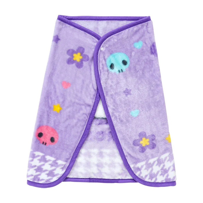Japan Sanrio - Kuromi "Classical Houndstooth and Flowers" Blanket