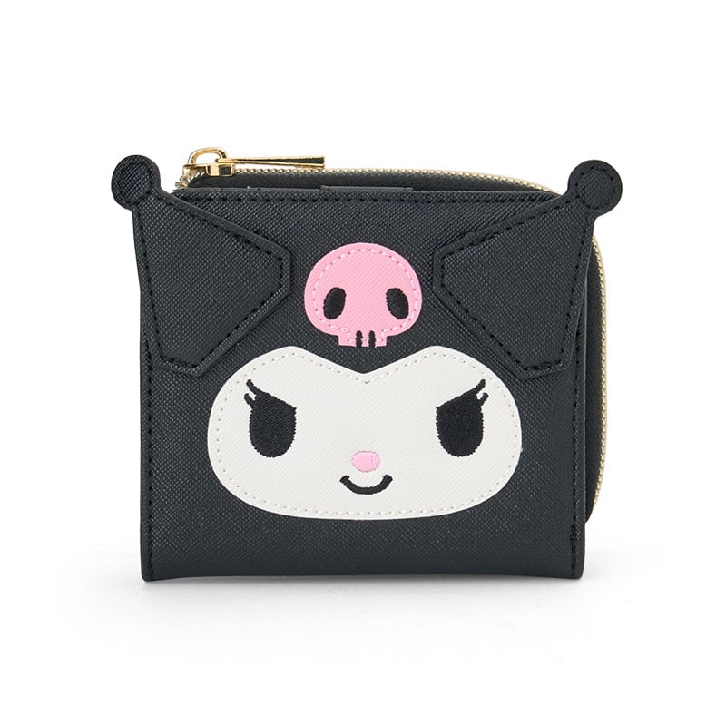 Japan Sanrio - Kuromi Face-shaped bi-fold Wallet