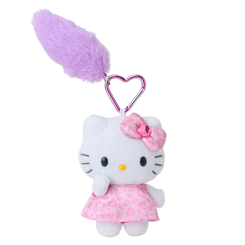 Japan Sanrio - Hello Kitty Plush Keychain with Tail (leopard) pink