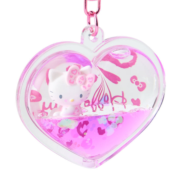 Japan Sanrio - Hello Kitty Gal Dome Keychain  (Leopard) Pink