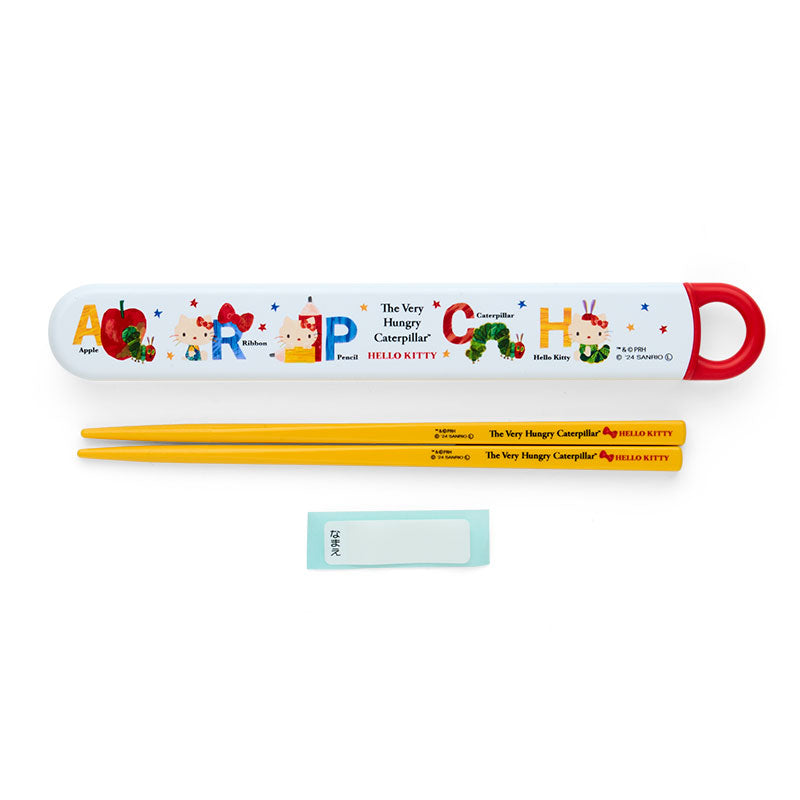 Japan Sanrio - Hello Kitty Very Hungry Caterpillar Chopsticks & Case