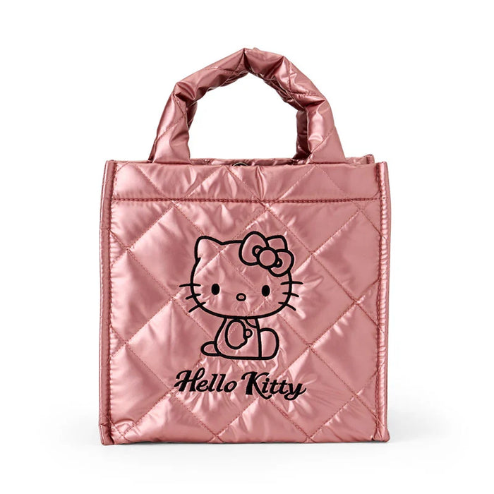 Japan Sanrio - Hello Kitty Metallic Quilted Cube Bag