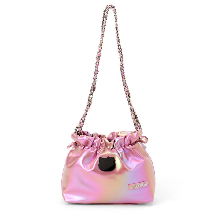 Japan Sanrio - Hello Kitty Metallic Drawstring Shoulder Bag (Color:Pink)