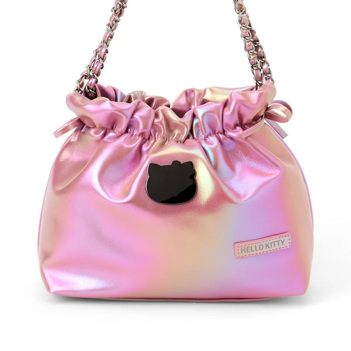 Japan Sanrio - Hello Kitty Metallic Drawstring Shoulder Bag (Color:Pink)