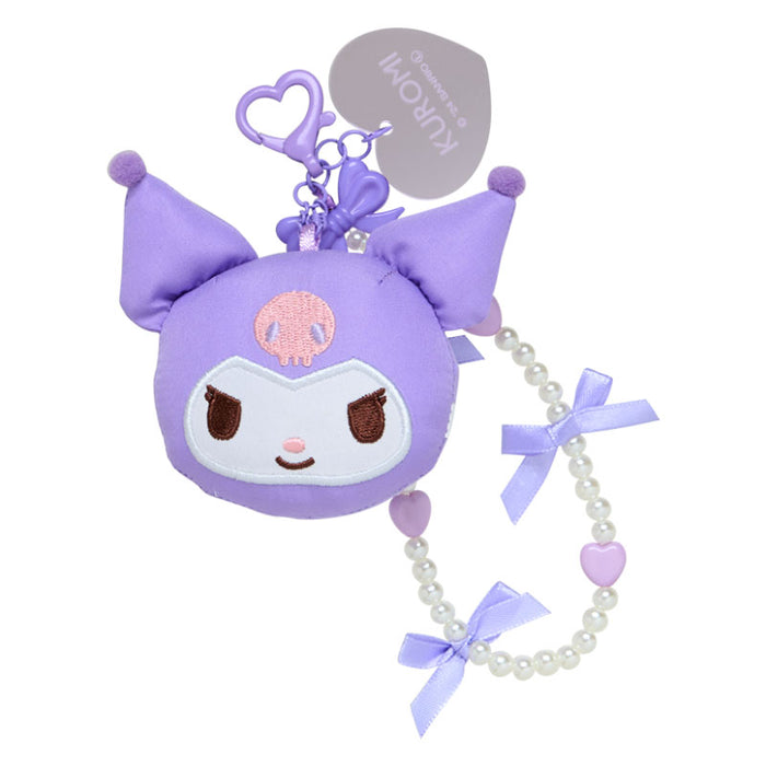 Japan Sanrio - Kuromi Bead Strap with Mascot (Cushion Ribbon)
