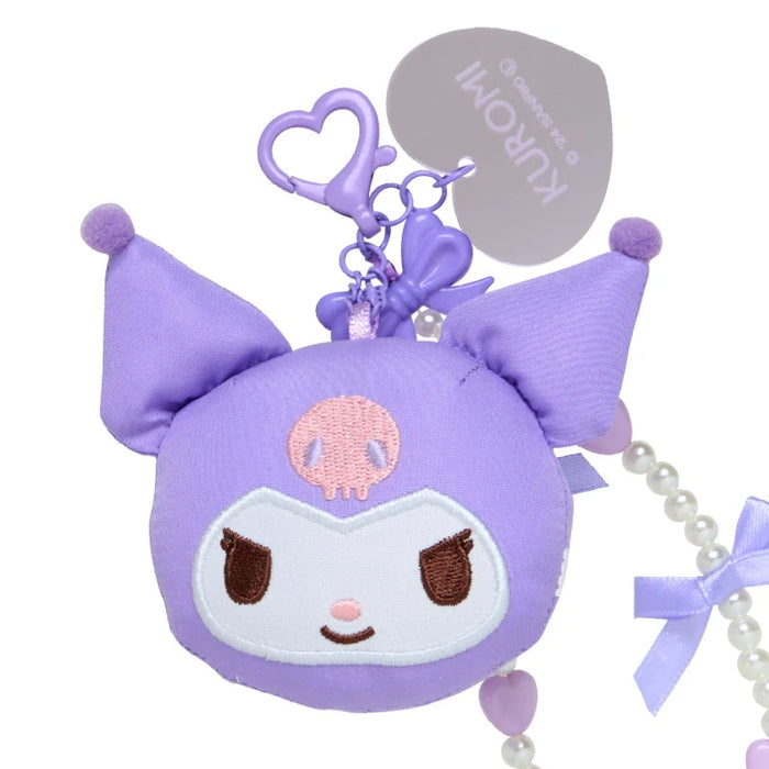 Japan Sanrio - Kuromi Bead Strap with Mascot (Cushion Ribbon)
