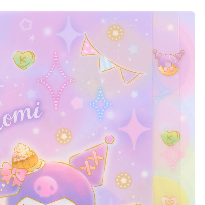 Japan Sanrio - Kuromi A4 Clear File with 5 Pockets (Dreamy!)