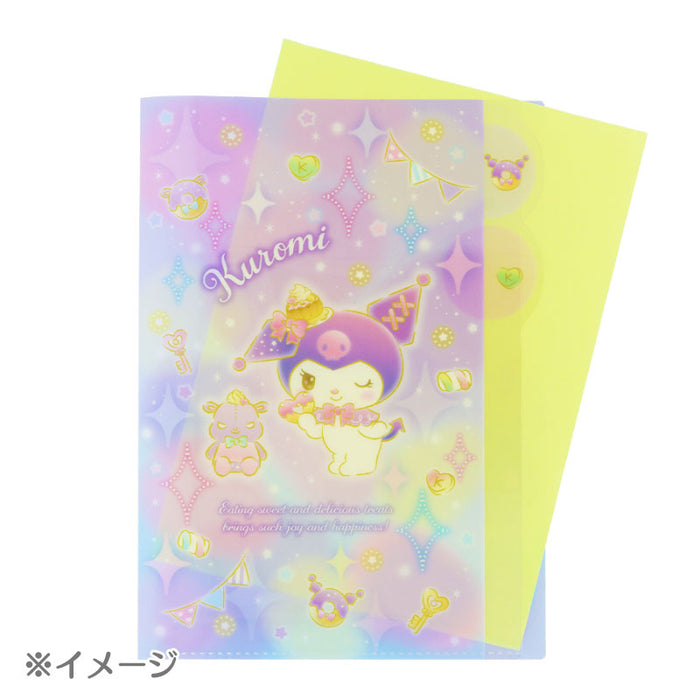 Japan Sanrio - Kuromi A4 Clear File with 5 Pockets (Dreamy!)