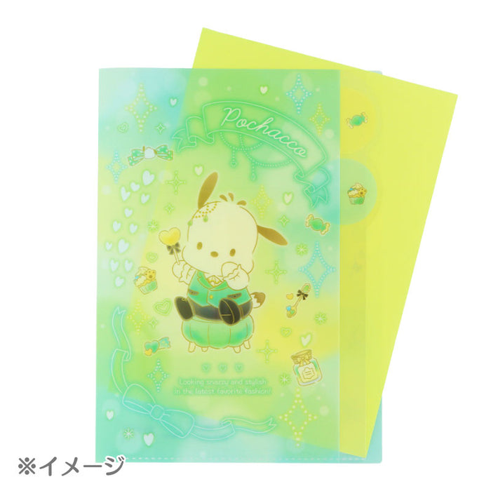 Japan Sanrio - Pochacco A4 Clear File with 5 Pockets (Dreamy!)