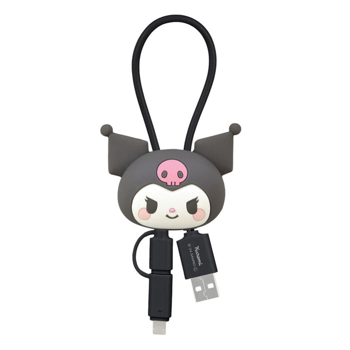 Japan Sanrio - Kuromi Multi-Charging Cable with Mascot Cover