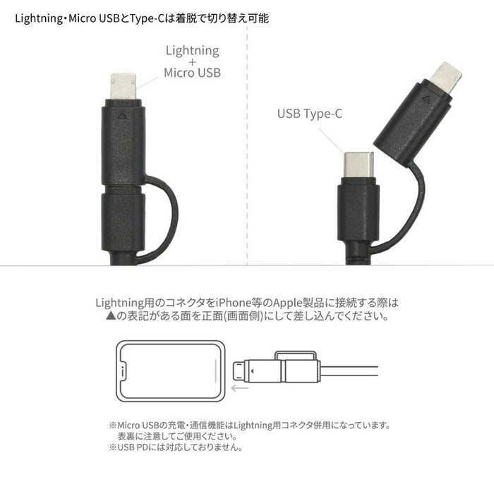 Japan Sanrio - Kuromi Multi-Charging Cable with Mascot Cover