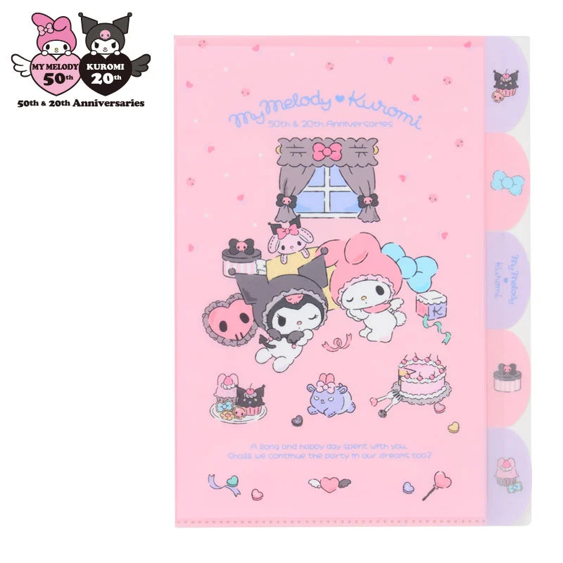 Japan Sanrio - My Melody & Kuromi A4 clear file with 5 pockets (Angel)