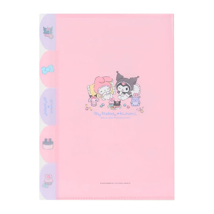 Japan Sanrio - My Melody & Kuromi A4 clear file with 5 pockets (Angel)