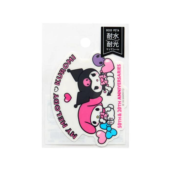 Japan Sanrio - My Melody & Kuromi Decopeta Sticker (Happy Anniversary)