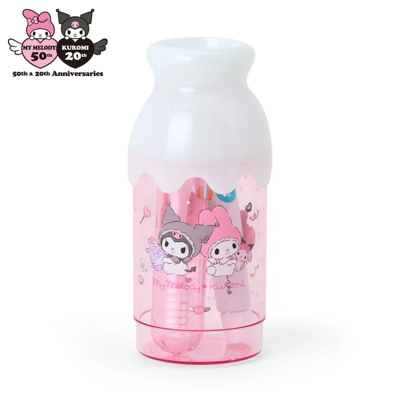 Japan Sanrio - My Melody & Kuromi Milk Bottle-Shaped Toothbrush Set (Angel)