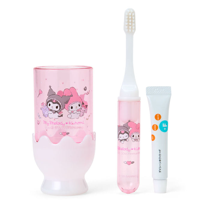 Japan Sanrio - My Melody & Kuromi Milk Bottle-Shaped Toothbrush Set (Angel)