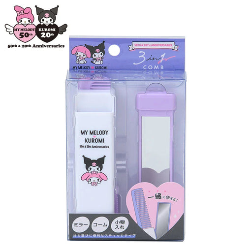 Japan Sanrio - My Melody & Kuromi 3IN1 Comb (Happy Anniversary)
