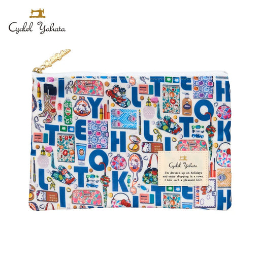 Japan Sanrio - Hello Kitty Liberty Fabrics Flat Pouch (ABC) Color: Blue