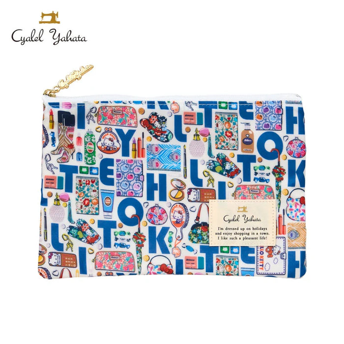 Japan Sanrio - Hello Kitty Liberty Fabrics Flat Pouch (ABC) Color: Blue