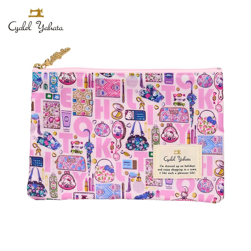 Japan Sanrio - Hello Kitty Liberty Fabrics Flat Pouch (ABC) Color: Pink