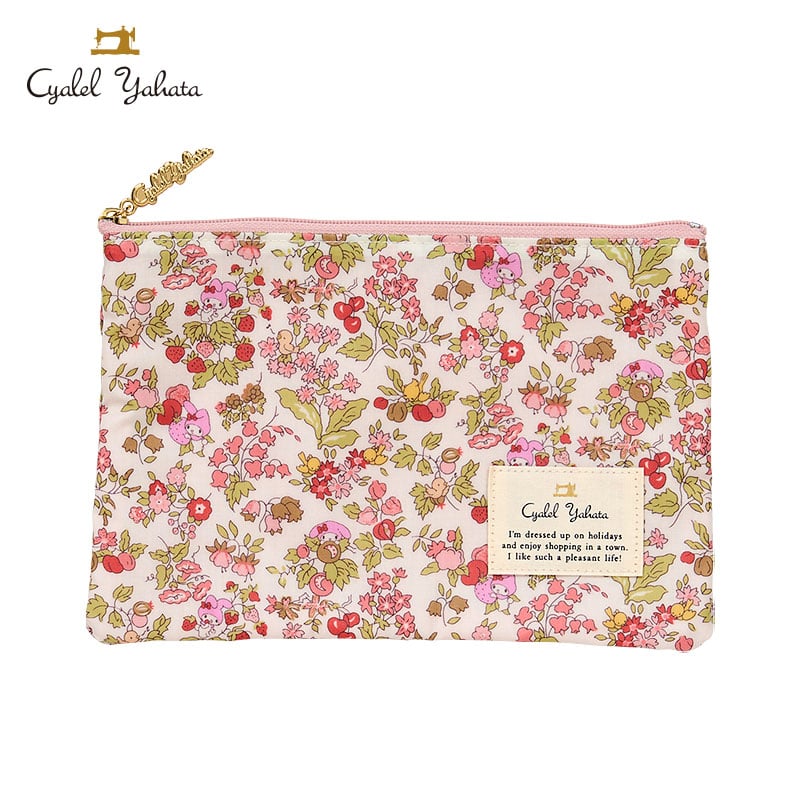 Japan Sanrio - My Melody Liberty Fabrics Flat Pouch (Flower) Color: Pink