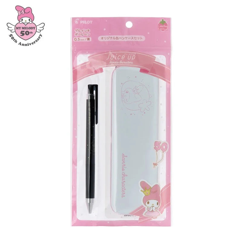 Japan Sanrio - My Melody Gel ink Ballpoint Pen and Original Tin Pen Case Set (Juice Up)