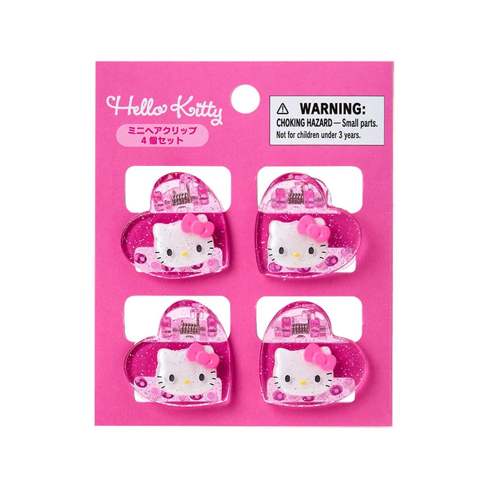 Japan Sanrio - Hello Kitty Set of 4 Mini Hair Clips (Color: Pink)