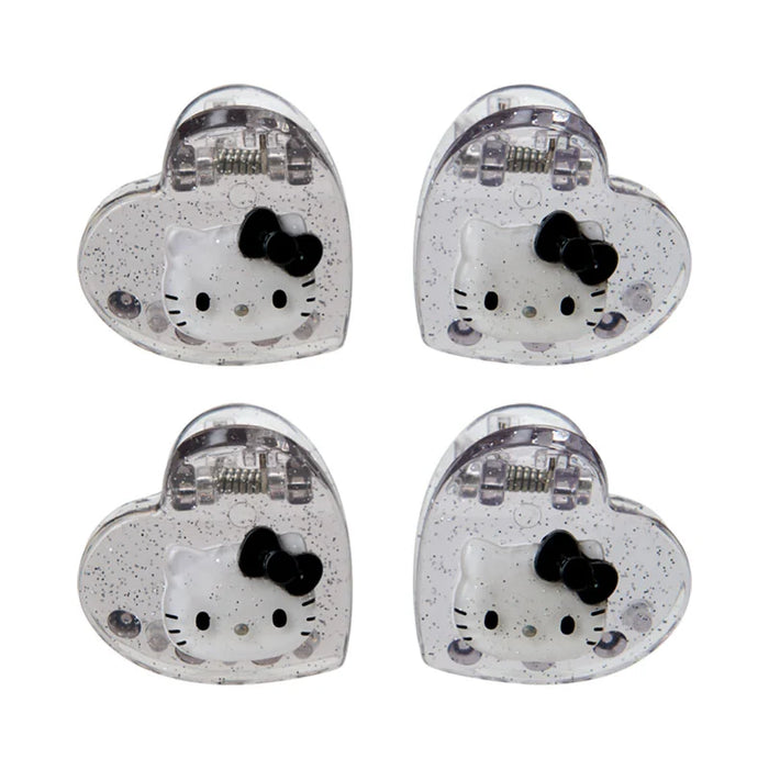 Japan Sanrio - Hello Kitty Set of 4 Mini Hair Clips (Color: Silver)