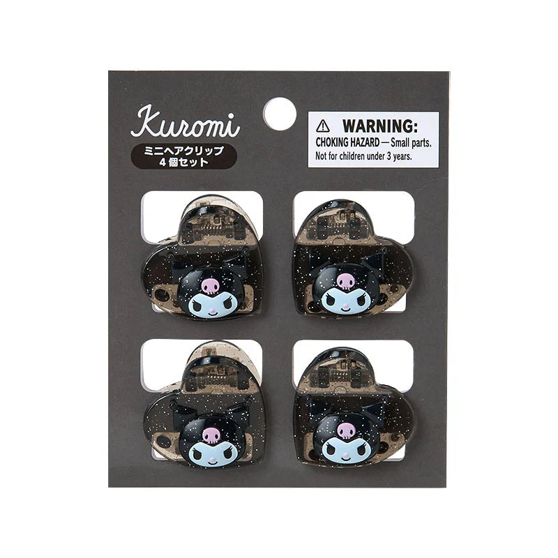 Japan Sanrio - Kuromi Set of 4 Mini Hair Clips